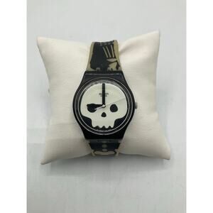 Pre-Owned Swatch Skull Vintage Watch- Black/White, 33mm